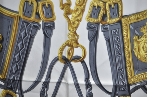 Authentic HERMES Carre 90 Scarf "BRIDES de GALA par" Silk Pink K6119