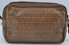 Auth FENDI Zucchino Shoulder Cross Bag Body Purse PVC Leather Brown Junk K6125