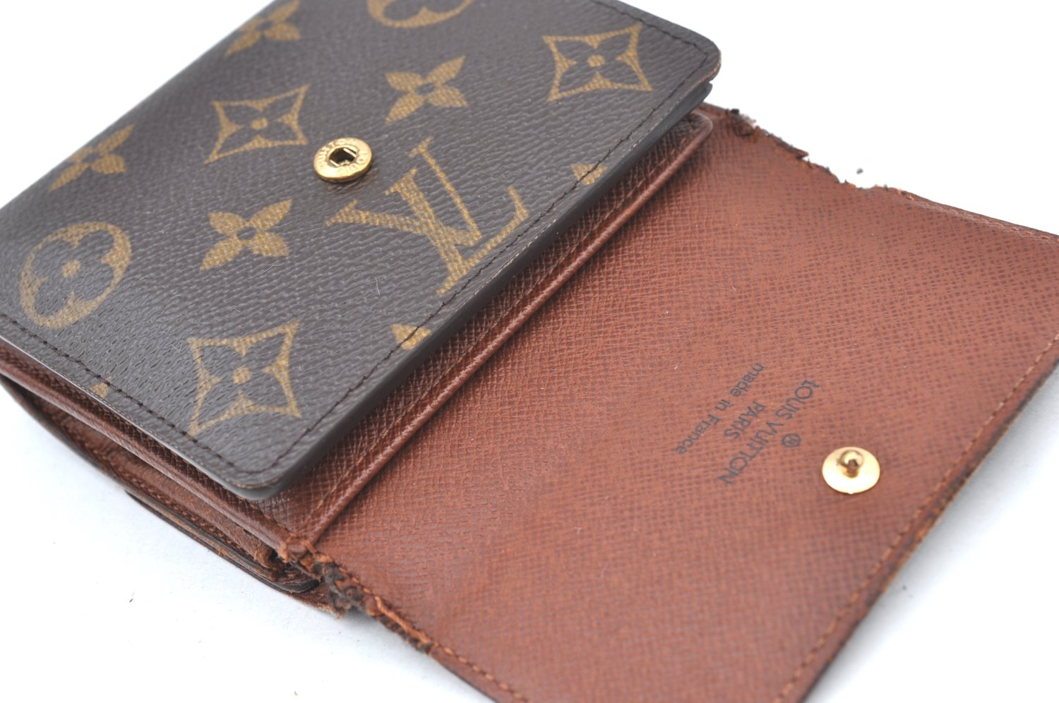 Authentic Louis Vuitton Monogram M61652 Porte Monnaie Billet Carte Credit K6129