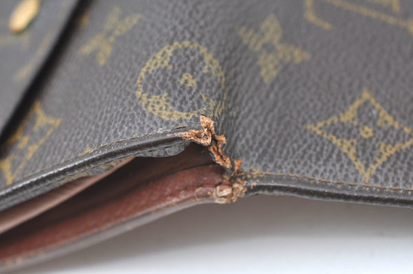 Authentic Louis Vuitton Monogram Porte Monnaie Billets Wallet M61660 LV K6132