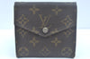 Authentic Louis Vuitton Monogram Porte Monnaie Billets Wallet M61660 LV K6137