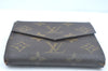 Authentic Louis Vuitton Monogram Porte Monnaie Billets Wallet M61660 LV K6137