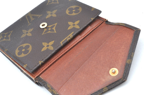 Authentic Louis Vuitton Monogram Porte Monnaie Billets Wallet M61660 LV K6138