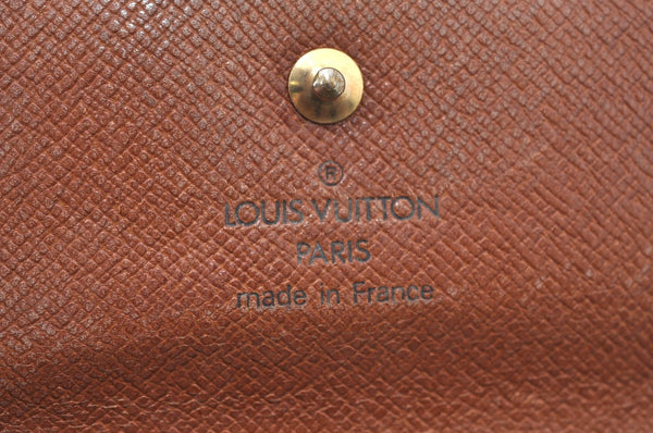 Authentic Louis Vuitton Monogram M61652 Porte Monnaie Billet Carte Credit K6146