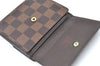 Authentic Louis Vuitton Damier Portefeuille Elise Trifold Wallet N61654 LV K6154