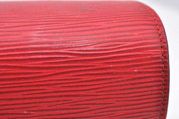 Authentic Louis Vuitton Epi Dauphine Cosmetic Pouch Red M48447 LV K6163