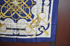 Authentic HERMES Carre 90 Scarf "Eperon D'or" Silk Navy K6174