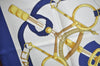 Authentic HERMES Carre 90 Scarf "Eperon D'or" Silk Navy K6174
