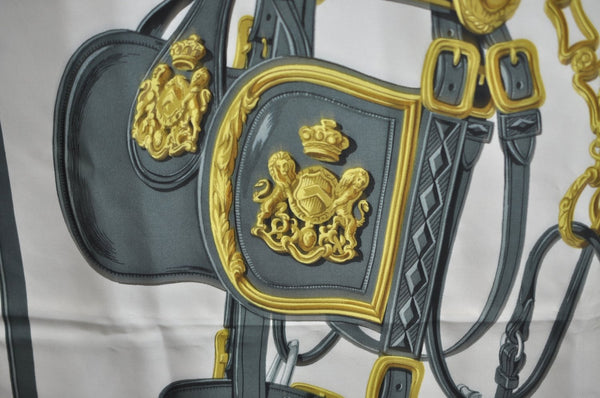 Authentic HERMES Carre 90 Scarf "BRIDES de GALA par " Silk Pink K6175