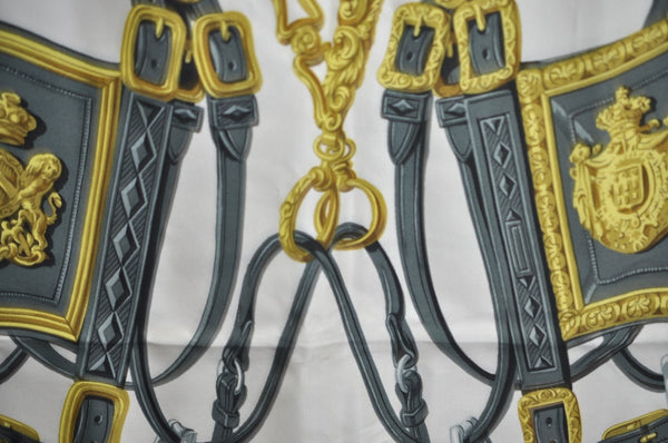 Authentic HERMES Carre 90 Scarf "BRIDES de GALA par " Silk Pink K6175