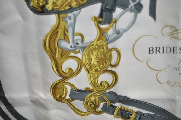 Authentic HERMES Carre 90 Scarf "BRIDES de GALA par " Silk Pink K6175