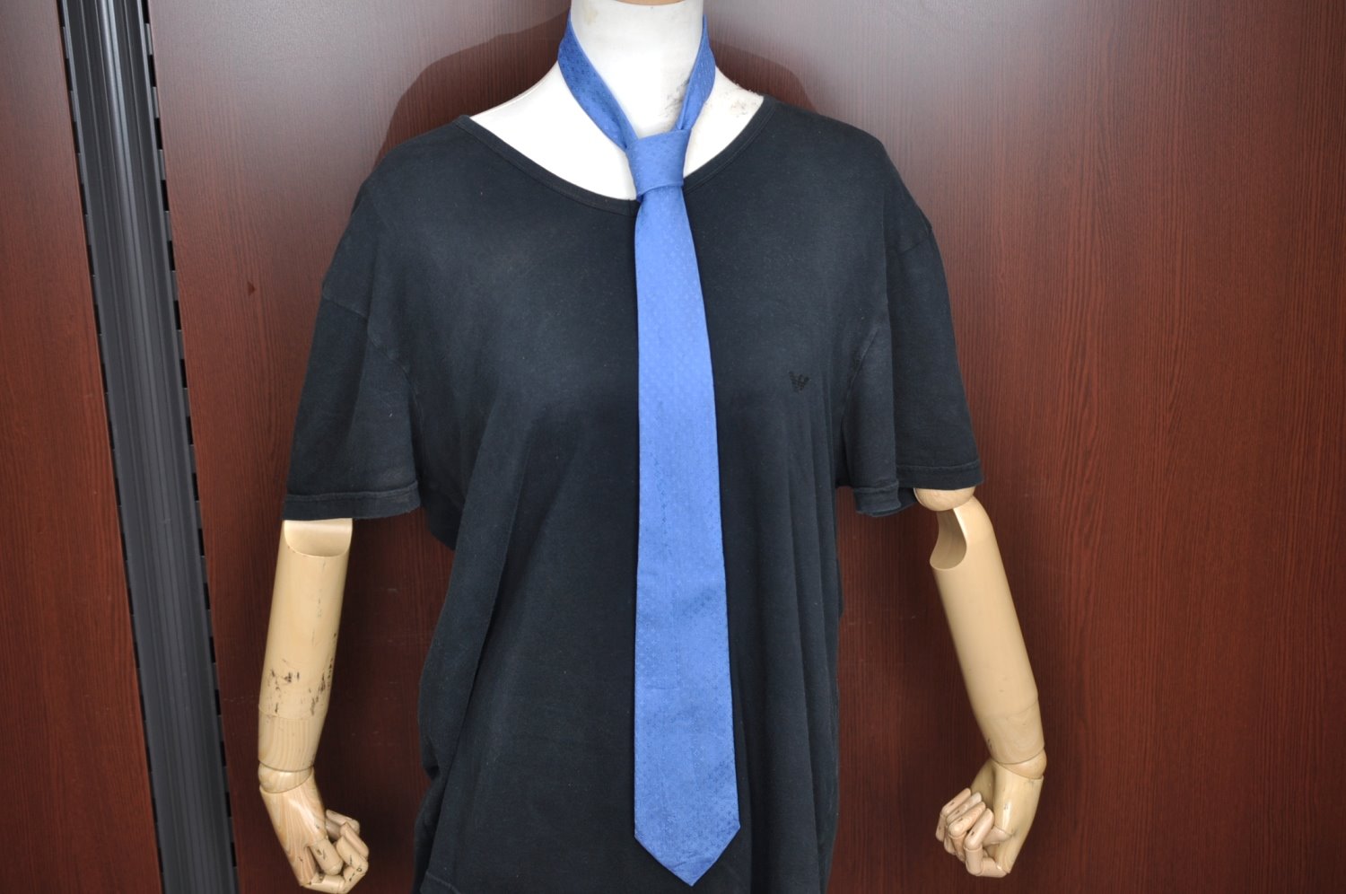 Authentic Louis Vuitton Monogram Cravat Necktie Tie Silk Blue LV K6183
