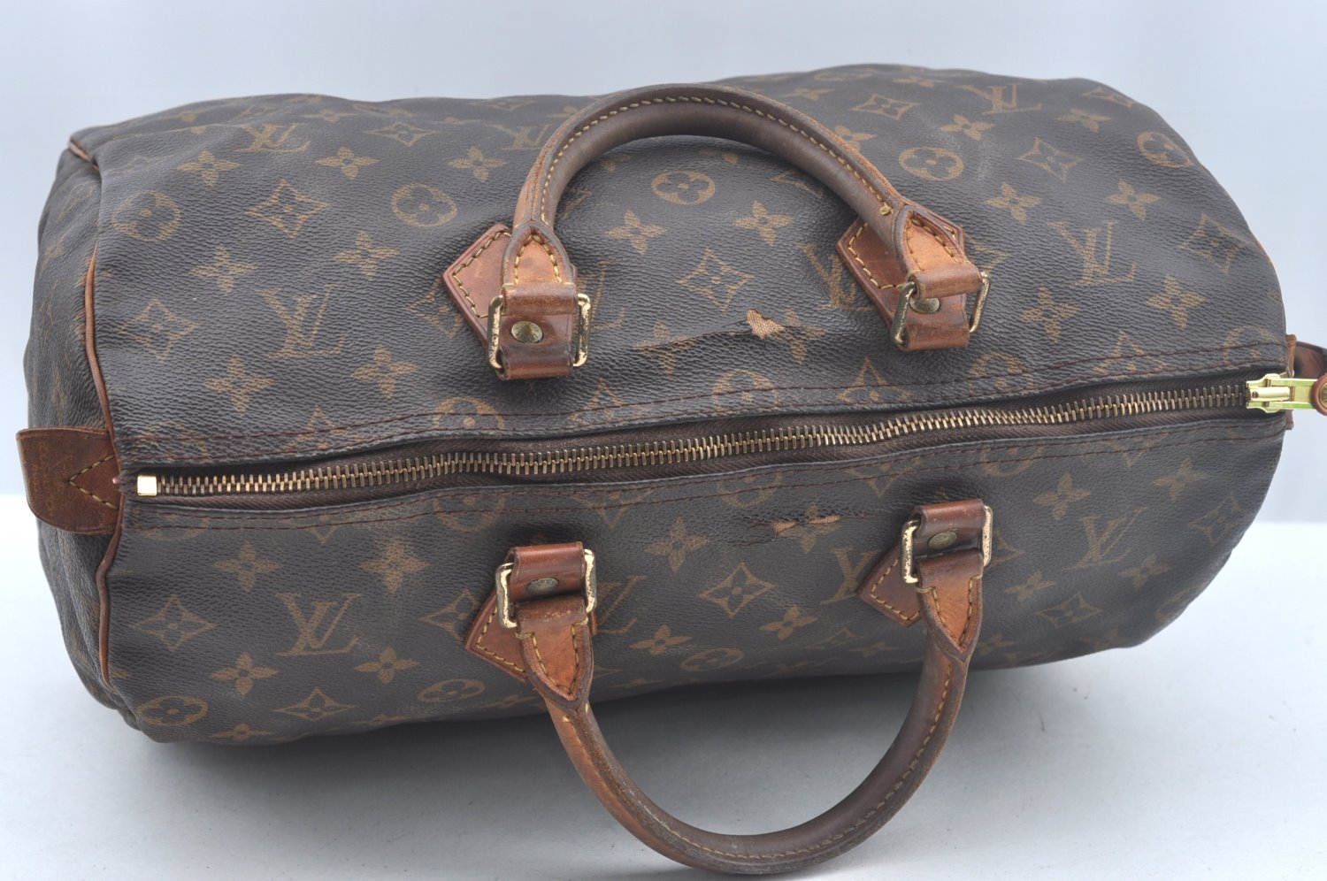 Authentic Louis Vuitton Monogram Speedy 30 Hand Boston Bag M41526 LV K6201