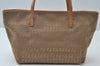 Authentic FENDI Zucchino Shoulder Hand Bag Purse Canvas Leather Beige K6205