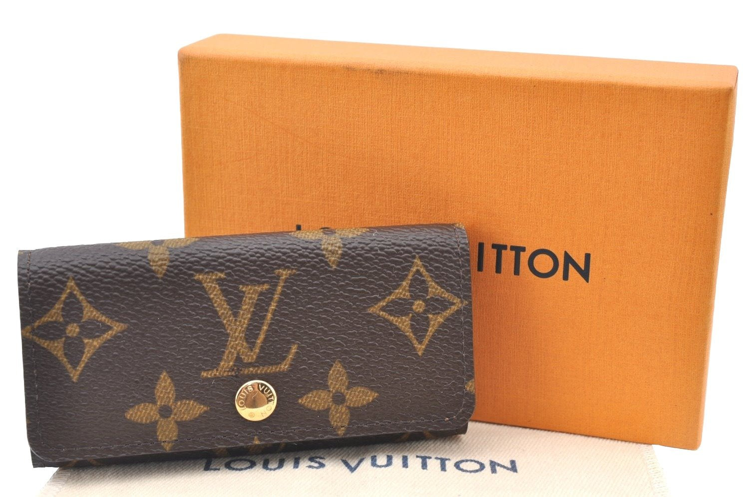 Authentic Louis Vuitton Monogram Multicles 4 Hooks Key Case M62631 LV Box K6227