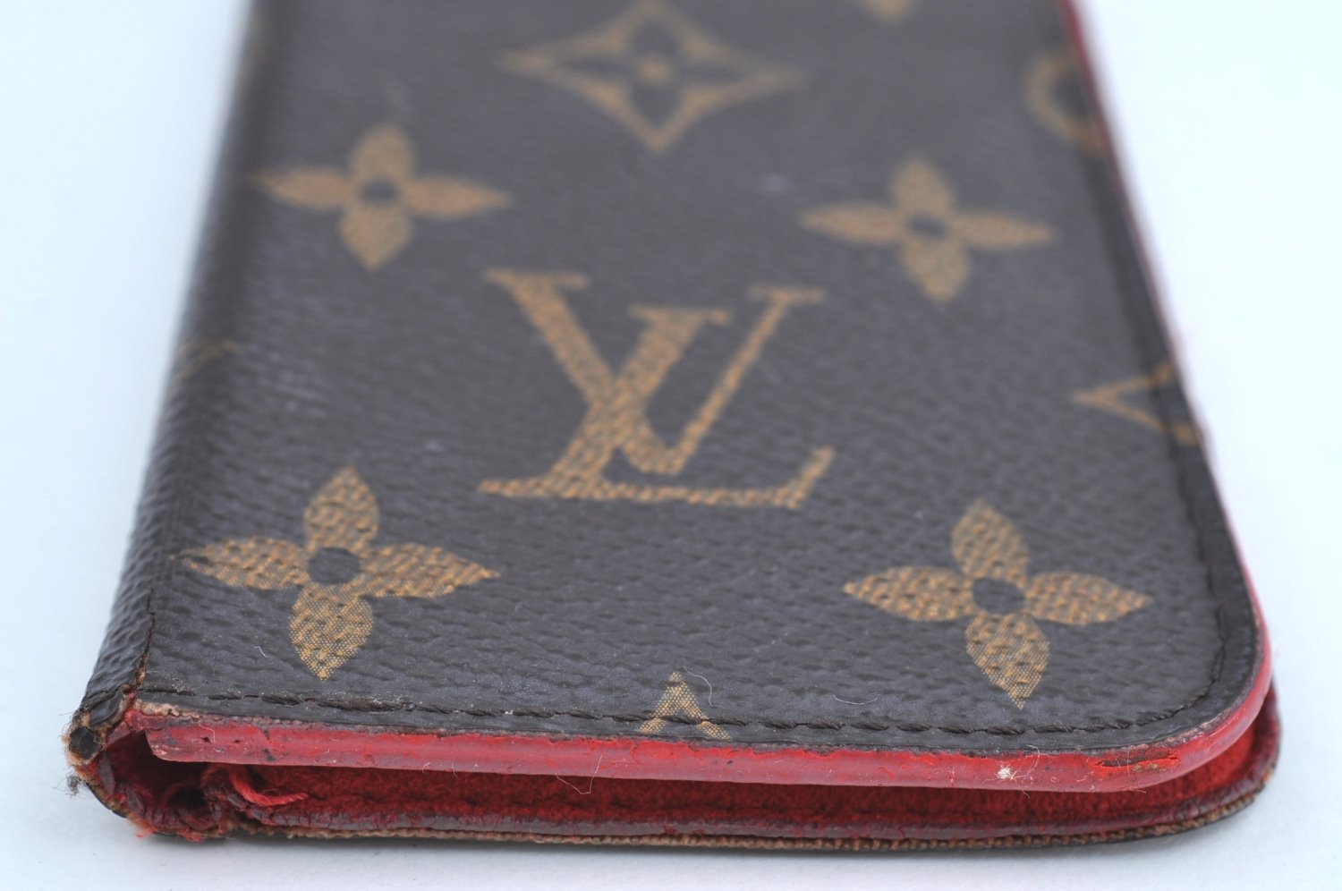 Authentic Louis Vuitton Monogram Folio Iphone 6 Case Red M61616 LV K6235