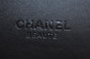 Auth CHANEL Novelty No.5 Parfum Cosmetic Pouch Purse Leather Black Junk K6241