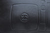 Auth CHANEL Novelty No.5 Parfum Cosmetic Pouch Purse Leather Black Junk K6241