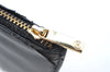 Authentic CHANEL Novelty No.5 Parfum Cosmetic Pouch Purse Leather Black K6241