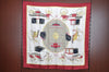 Authentic HERMES Carre 90 Scarf "LES VOITURES A TRANSFORMATION" Silk Bordeaux K6248