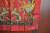 Authentic HERMES Carre 90 Scarf "L'INSTRVCTION DV ROY" Silk Red K6251