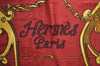 Authentic HERMES Carre 90 Scarf "L'INSTRVCTION DV ROY" Silk Red K6251