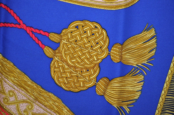 Authentic HERMES Carre 90 Scarf "Poste et Cavalerie" Silk Navy K6292