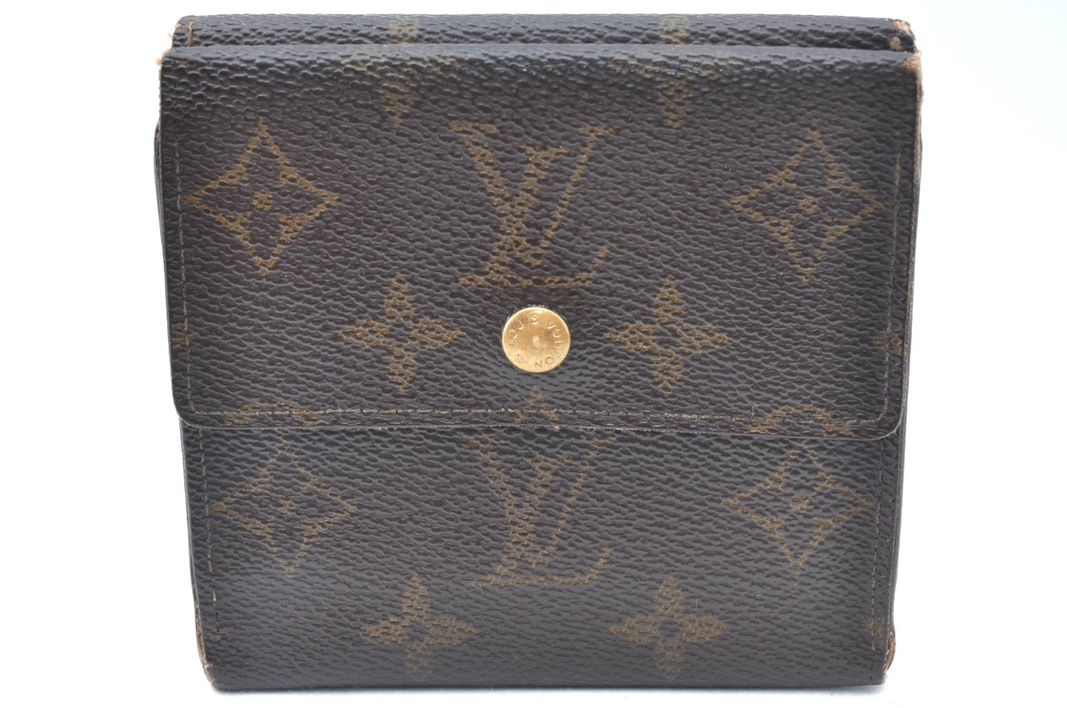 Authentic Louis Vuitton Monogram M61652 Porte Monnaie Billet Carte Credit K6324