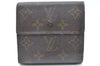 Authentic Louis Vuitton Monogram M61652 Porte Monnaie Billet Carte Credit K6324