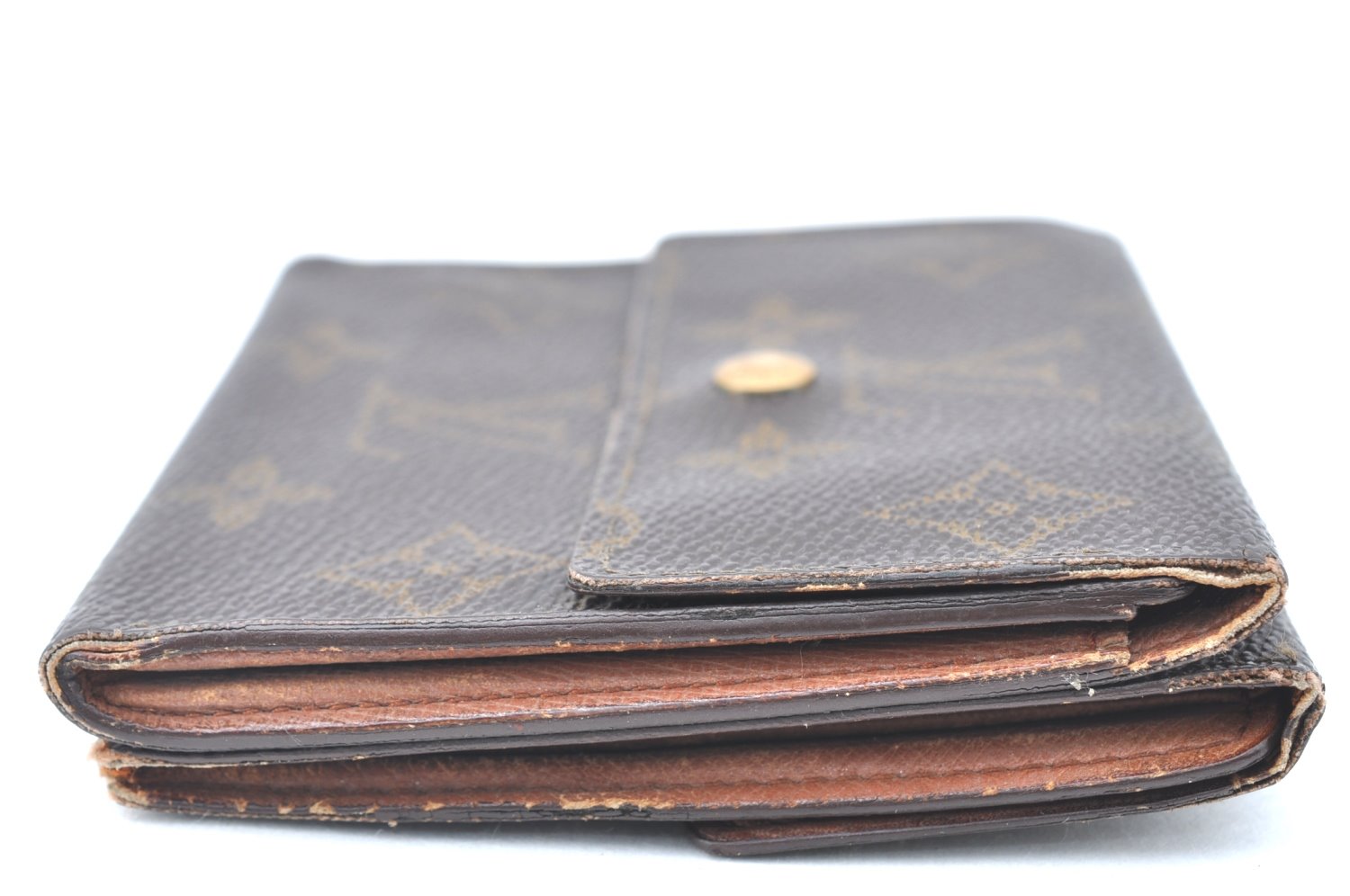 Authentic Louis Vuitton Monogram M61652 Porte Monnaie Billet Carte Credit K6324