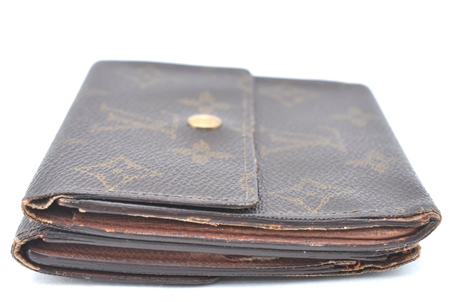 Authentic Louis Vuitton Monogram M61652 Porte Monnaie Billet Carte Credit K6324