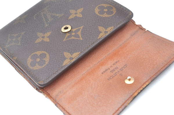 Authentic Louis Vuitton Monogram M61652 Porte Monnaie Billet Carte Credit K6324