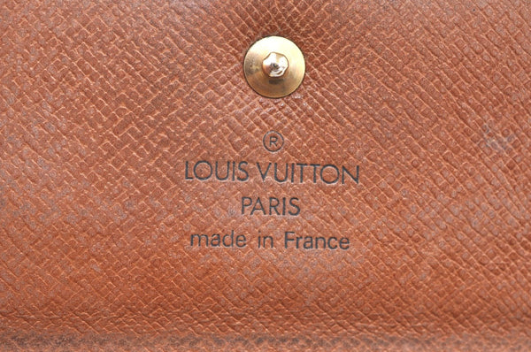 Authentic Louis Vuitton Monogram M61652 Porte Monnaie Billet Carte Credit K6324