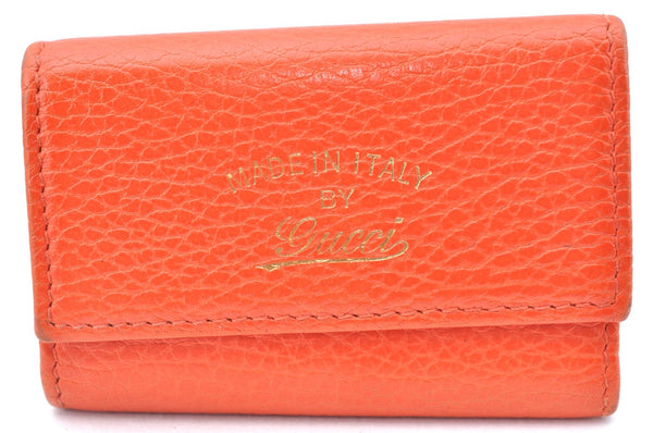 Authentic GUCCI Swing Vintage 6 Six Hooks Key Case Leather 354499 Orange K6334
