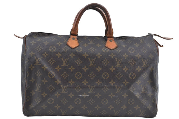 Authentic Louis Vuitton Monogram Speedy 40 Hand Boston Bag M41522 LV K6336