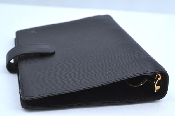 Authentic Louis Vuitton Epi Agenda MM Notebook Cover Black R20202 LV K6345