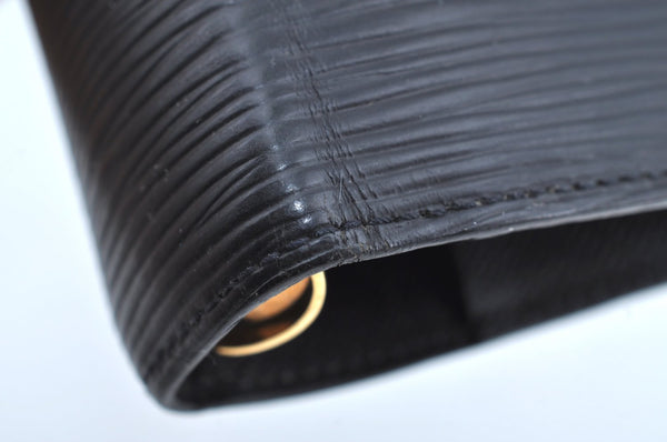 Authentic Louis Vuitton Epi Agenda MM Notebook Cover Black R20202 LV K6345