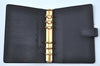 Authentic Louis Vuitton Epi Agenda MM Notebook Cover Black R20202 LV K6345
