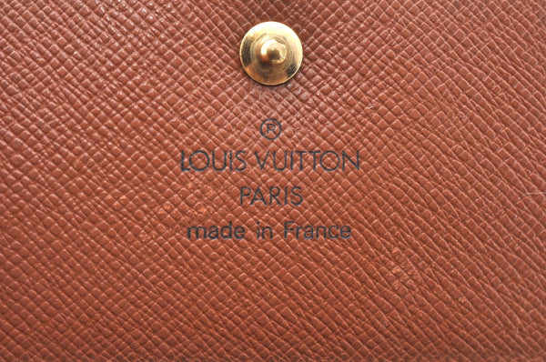 Authentic Louis Vuitton Monogram M61652 Porte Monnaie Billet Carte Credit K6354