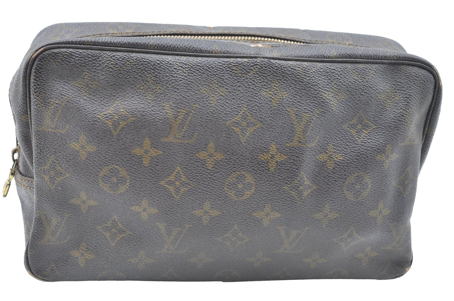 Auth Louis Vuitton Monogram Trousse Toilette 28 Clutch Hand Bag M47522 LV K6357
