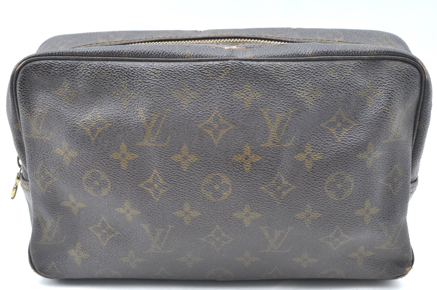 Auth Louis Vuitton Monogram Trousse Toilette 28 Clutch Hand Bag M47522 LV K6357