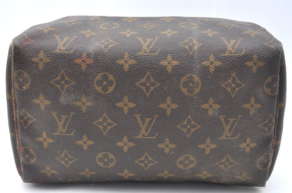 Authentic Louis Vuitton Monogram Speedy 25 Boston Hand Bag M41528 LV K6373