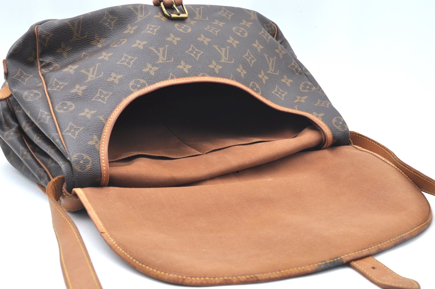 Authentic Louis Vuitton Monogram Saumur 35 Shoulder Cross Bag M42254 LV K6385