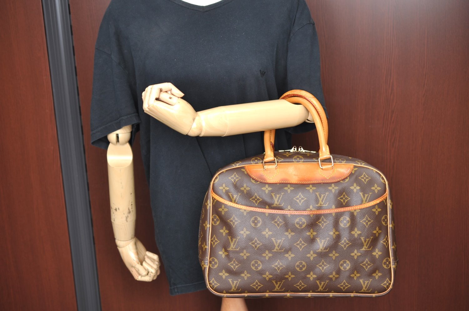 Authentic Louis Vuitton Monogram Deauville Hand Bag M47270 LV K6390