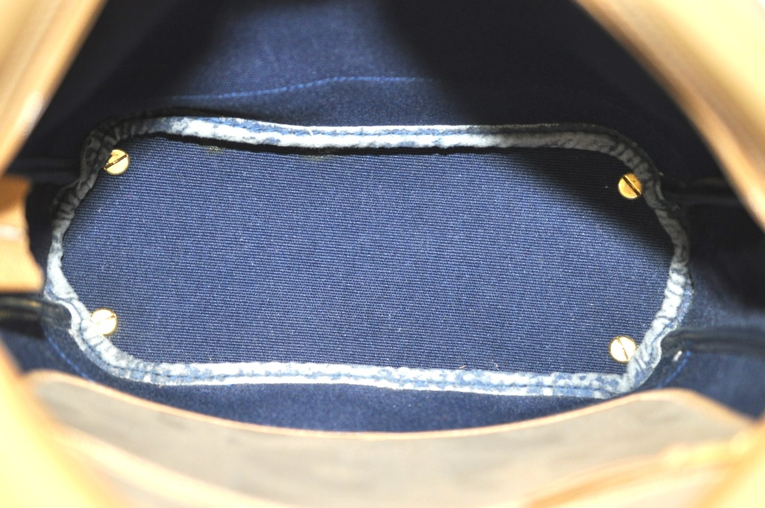 Authentic Christian Dior Vintage Trotter Tote Hand Bag PVC Leather Beige K6400