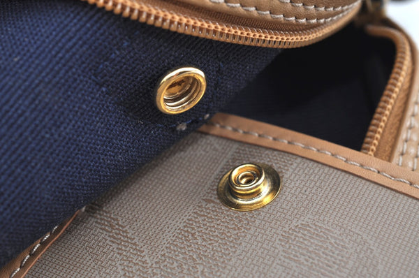 Authentic Christian Dior Vintage Trotter Tote Hand Bag PVC Leather Beige K6400