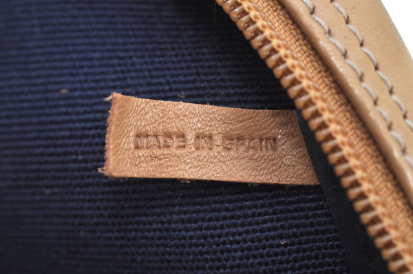 Authentic Christian Dior Vintage Trotter Tote Hand Bag PVC Leather Beige K6400