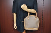 Authentic Christian Dior Vintage Trotter Tote Hand Bag PVC Leather Beige K6400