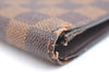 Auth Louis Vuitton Damier Porte Billet Carte Credit Monnaie N61665 Wallet K6405