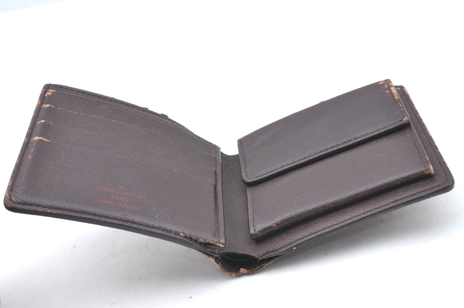 Auth Louis Vuitton Damier Porte Billet Carte Credit Monnaie N61665 Wallet K6405